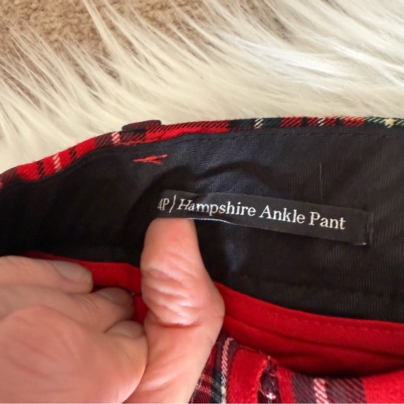 Talbots Hampshire Ankle Pant Classic Red Tartan 4 Petite - Picture 7 of 12